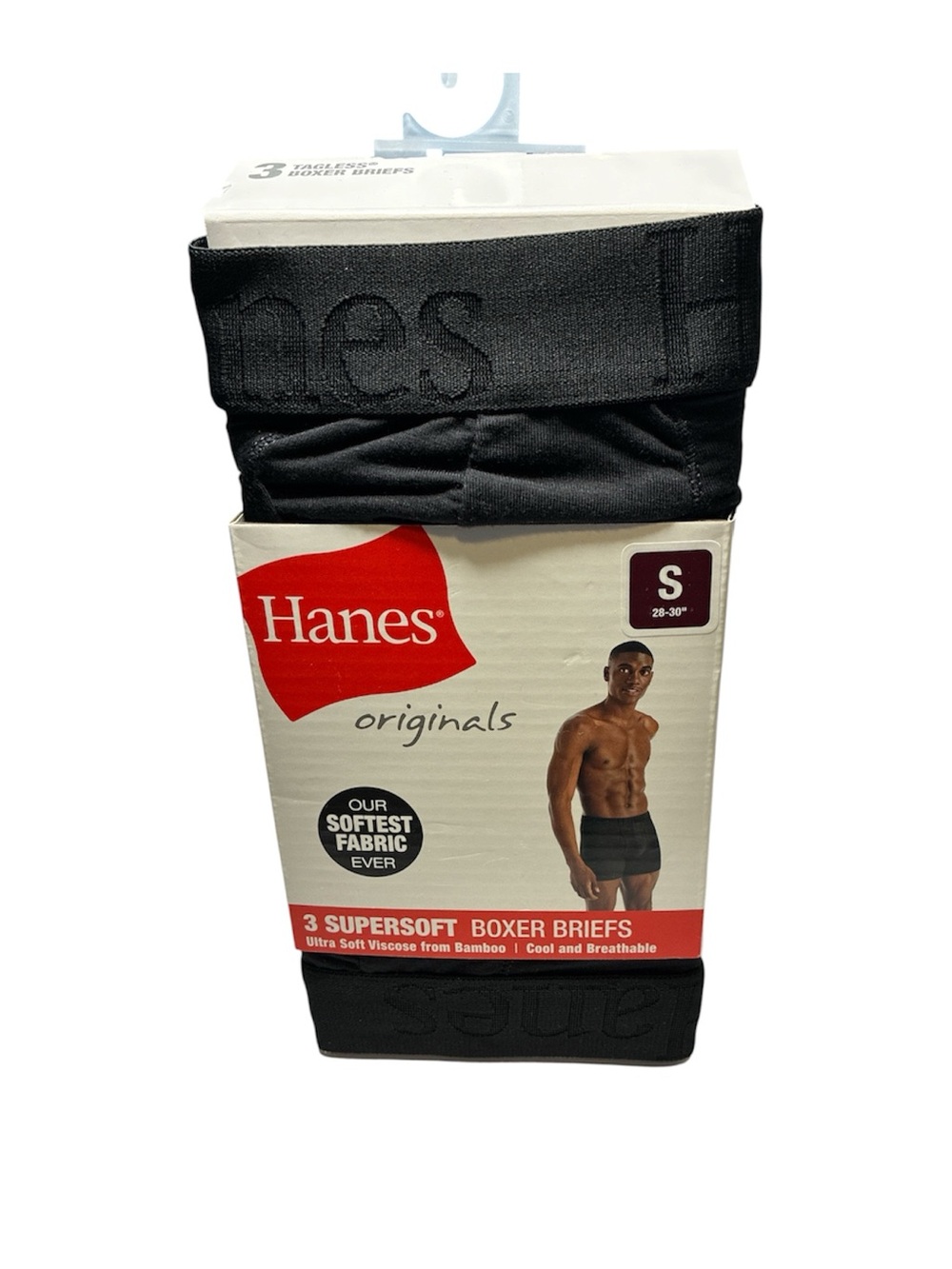 Hanes Originals Men’s Black Supersoft Boxer Briefs - Small (3 Pack) size Small